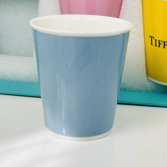 Tiffany 5 Set Colored Paper Coffee Cup Everyday Objects Blue Pink Yellow Green - Picture 6 of 9